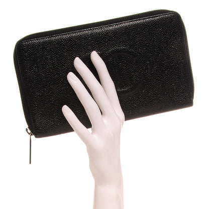 Chanel Caviar CC Timeless Large Zip Around Wallet Black 2 of 11