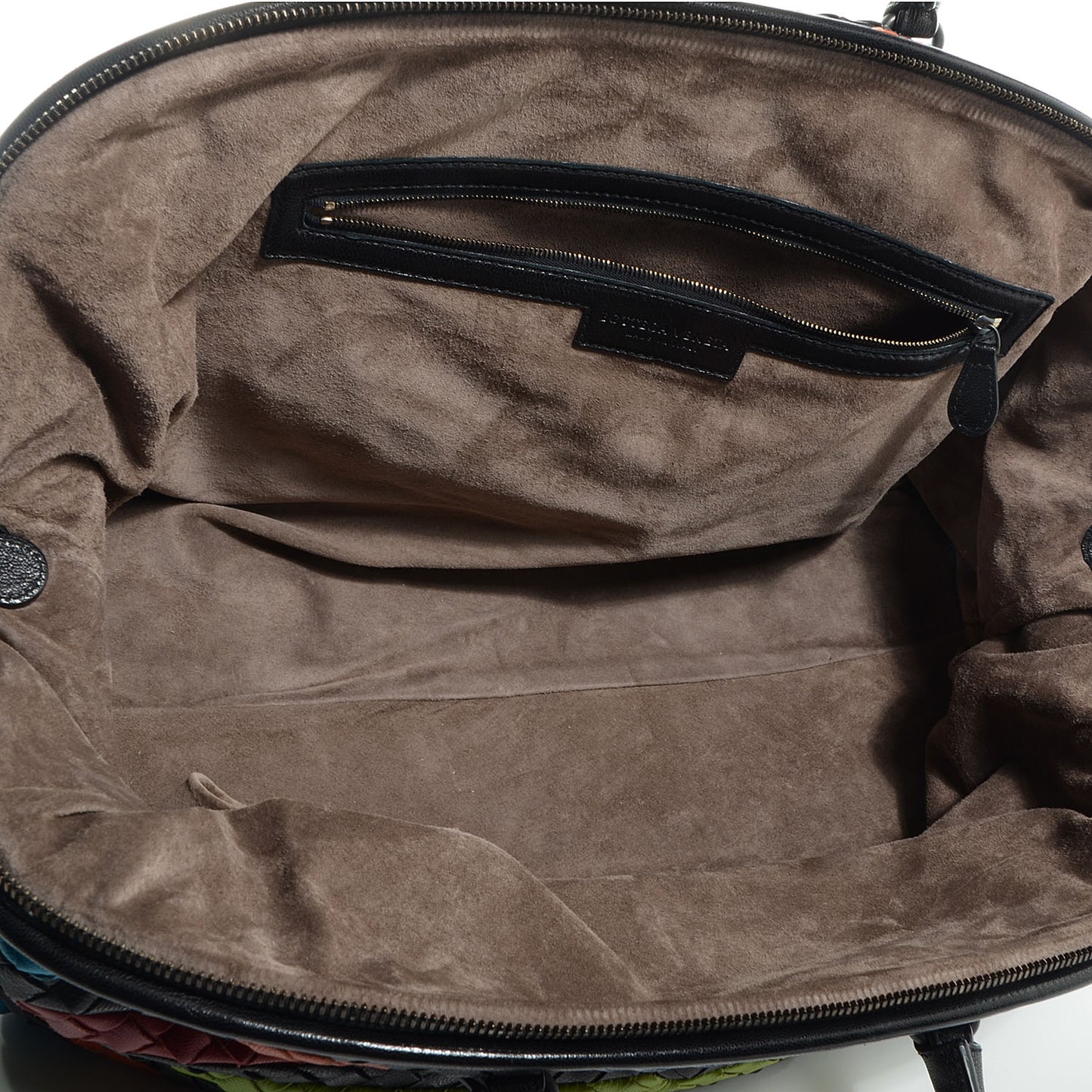 Intrecciato Shiny Goatskin Satchel Multicolor