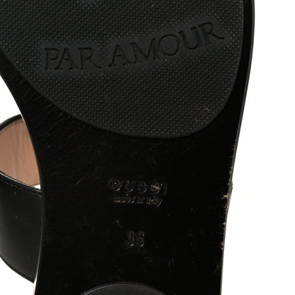 Gucci Calfskin GG Marmont Thong Sandals 36 Black 9 of 10