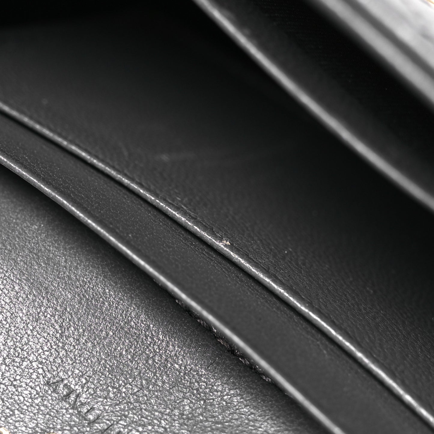 Lambskin Quilted Monogram Gaby Small Envelope Wallet Fog