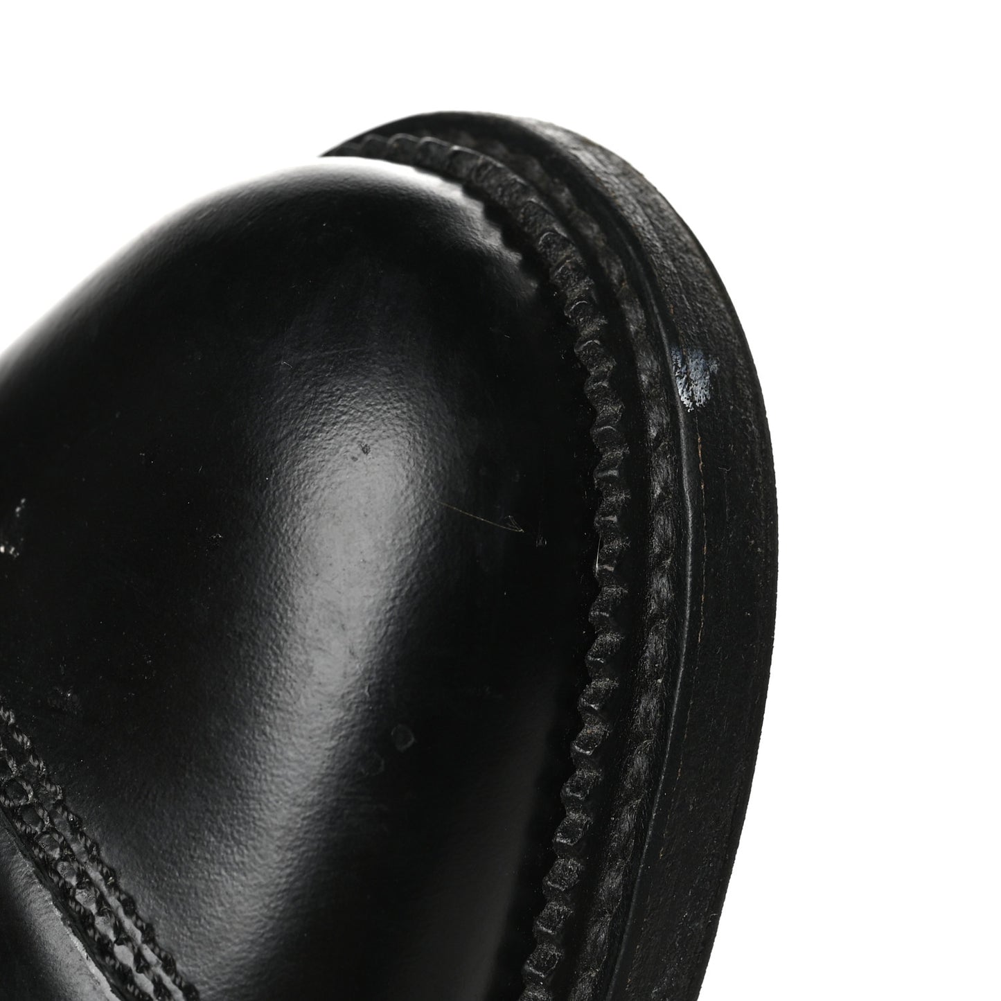 Calfskin Quilted Lace Up Combat Boots 38.5 Black