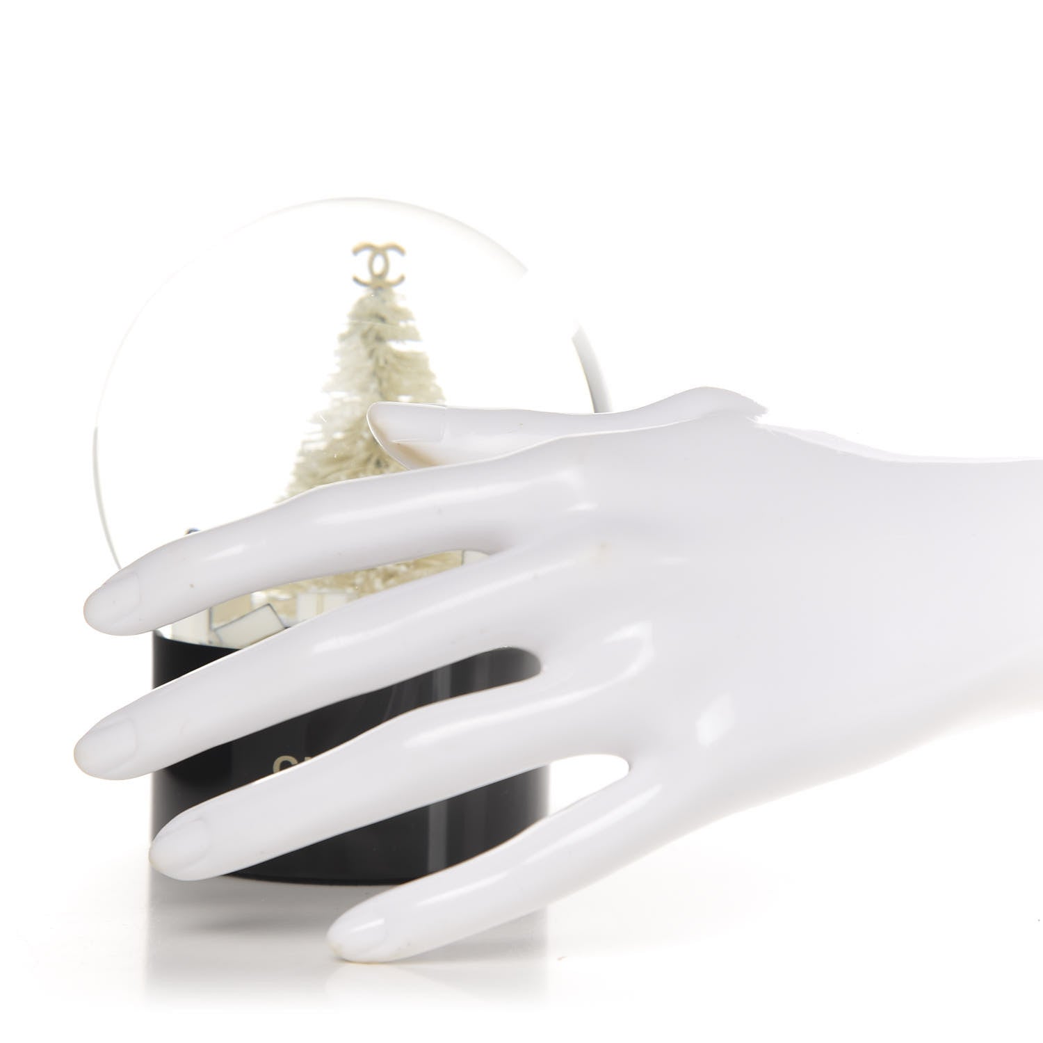 Chanel Glass Christmas Tree Shopping Bag Snow Globe 2 of 4