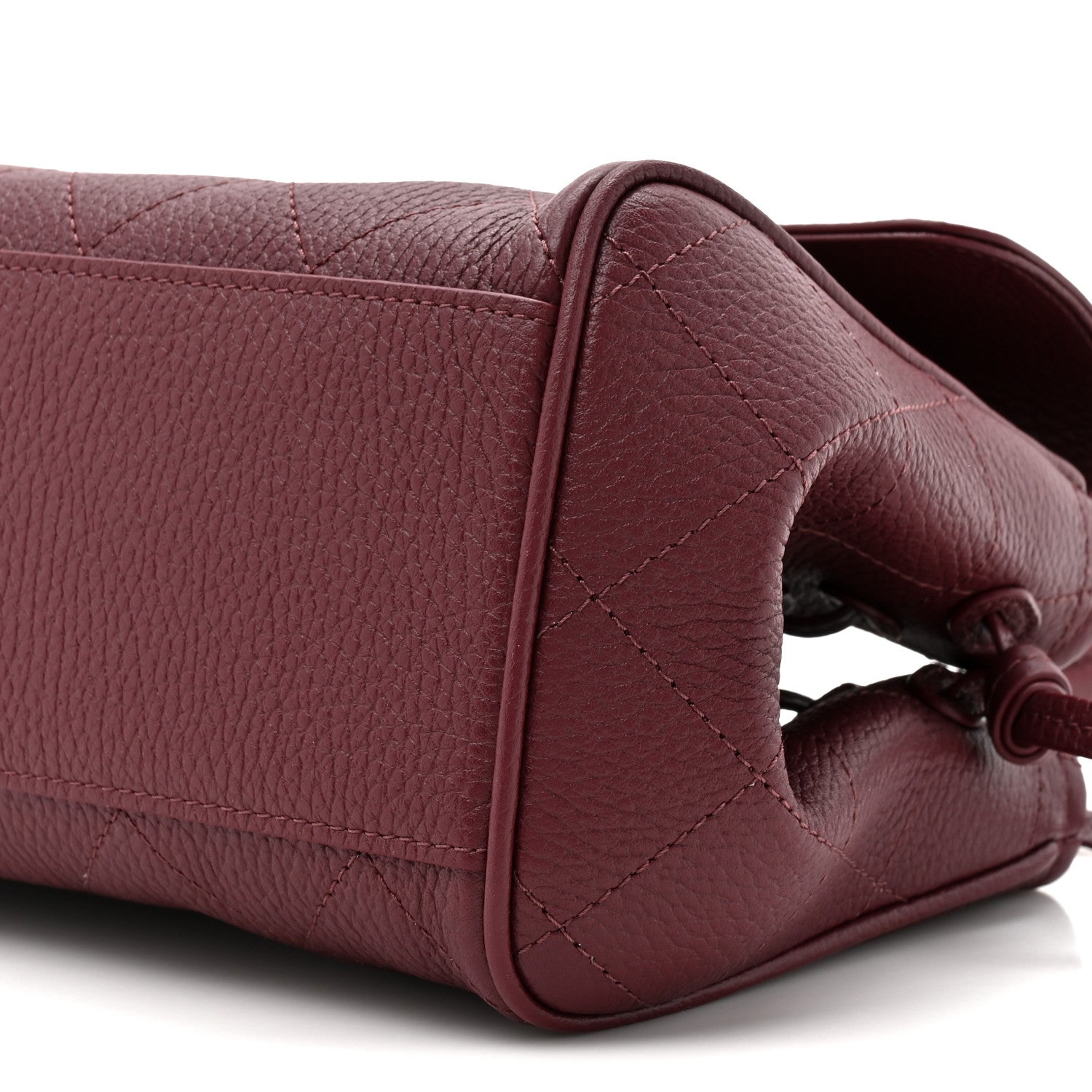 Chanel Grained Calfskin Stitched Urban Essentials Small Shopping Bag Burgundy 10 of 12
