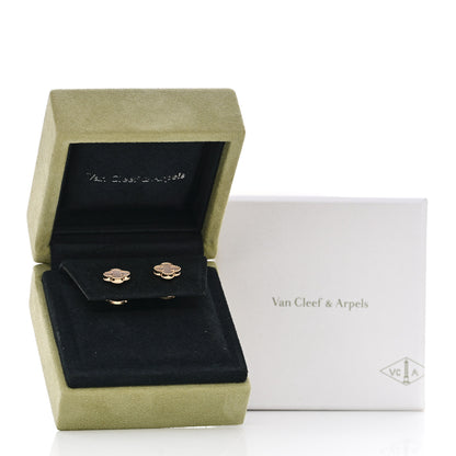 Van Cleef & Arpels 18K Yellow Gold Mother of Pearl Sweet Alhambra Earrings 5 of 5