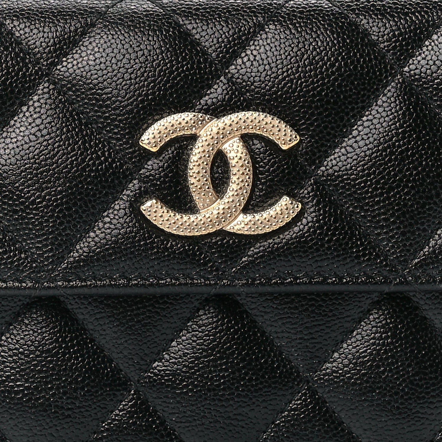Chanel Caviar Quilted Studded CC Medium Flap Wallet Black 8 of 11