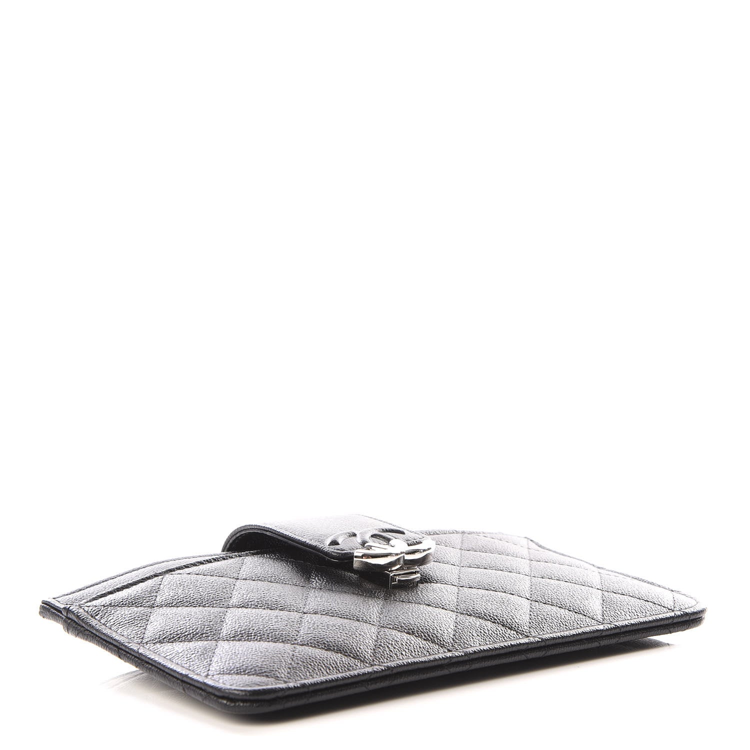 Chanel Caviar Quilted CC Box Strap Pouch Black 3 of 11
