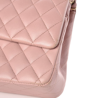 Chanel Lambskin Quilted Medium Double Flap Light Pink 11 of 14