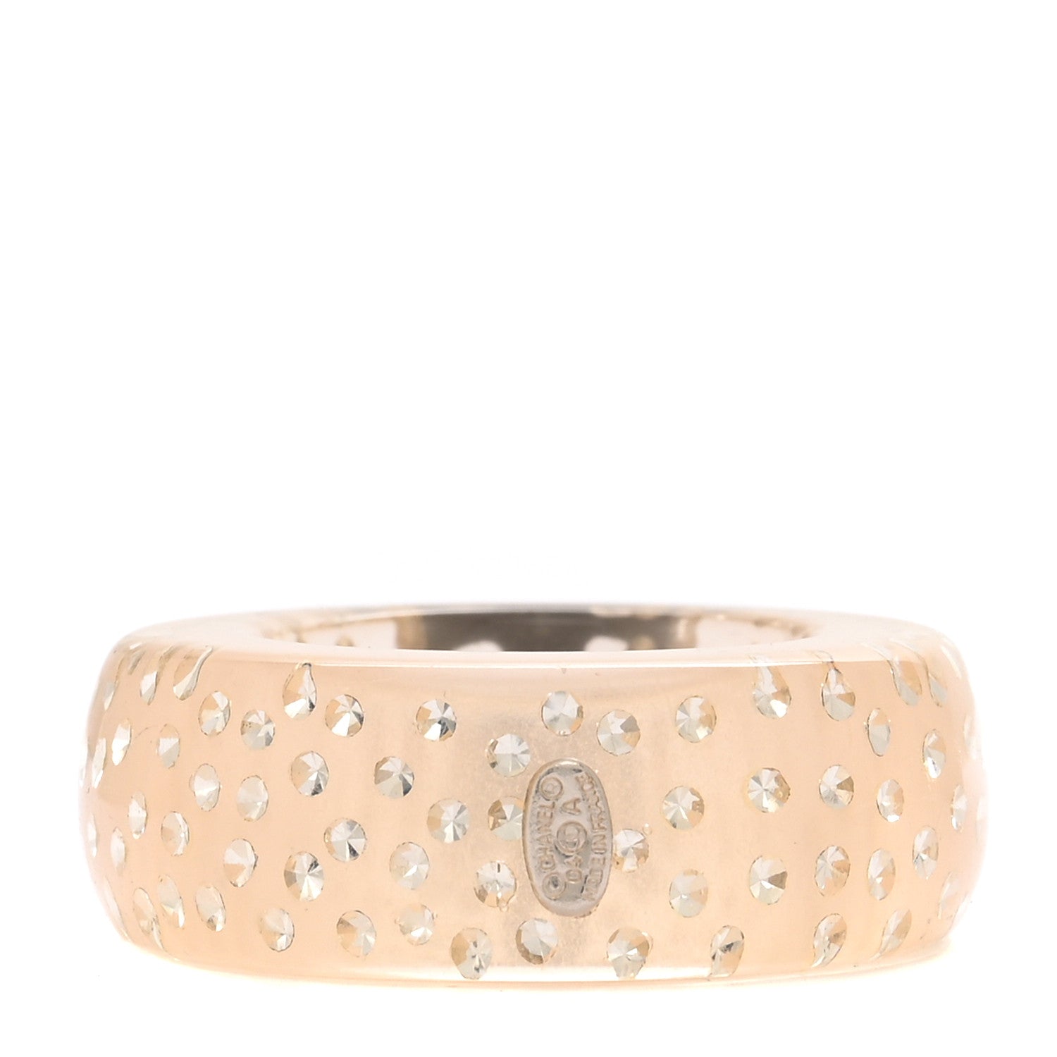 Chanel Lucite Crystal CC Ring 3 of 4
