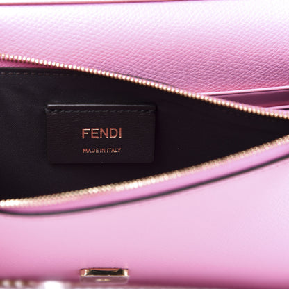 Fendi Vitello Cruise F is Fendi Bi-Color FF 1974 Embossed Medium Envelope Wallet On Chain Maya Black Lollypop 8 of 10