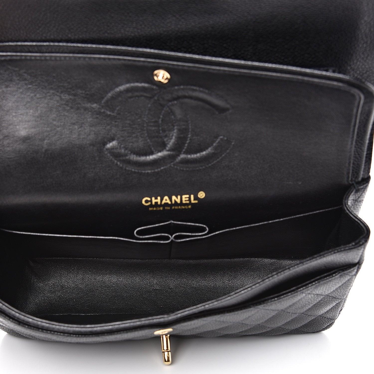 Chanel Caviar Quilted Medium Double Flap Black 4 of 13