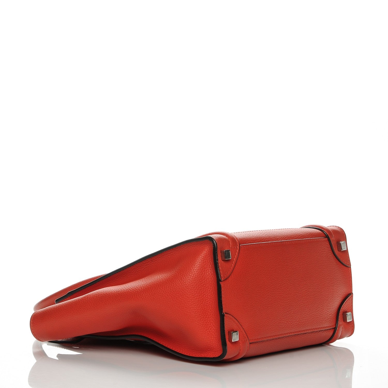 Celine Drummed Calfskin Micro Luggage Vermillion 4 of 7