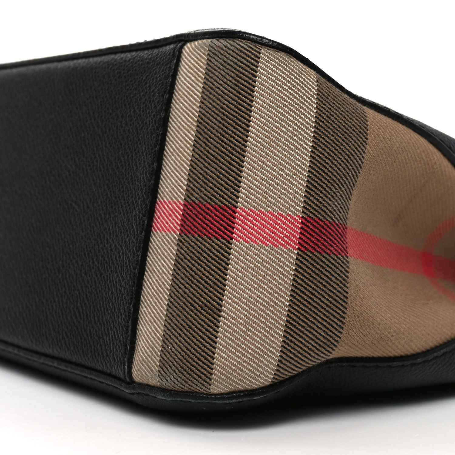 Burberry Soft Grain Calfskin House Check Small Helmsley Crossbody Black 18 of 19