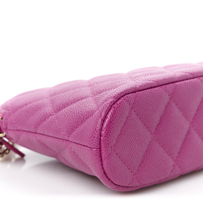 Chanel Caviar Quilted Classic Clutch With Chain Fuchsia 9 of 10