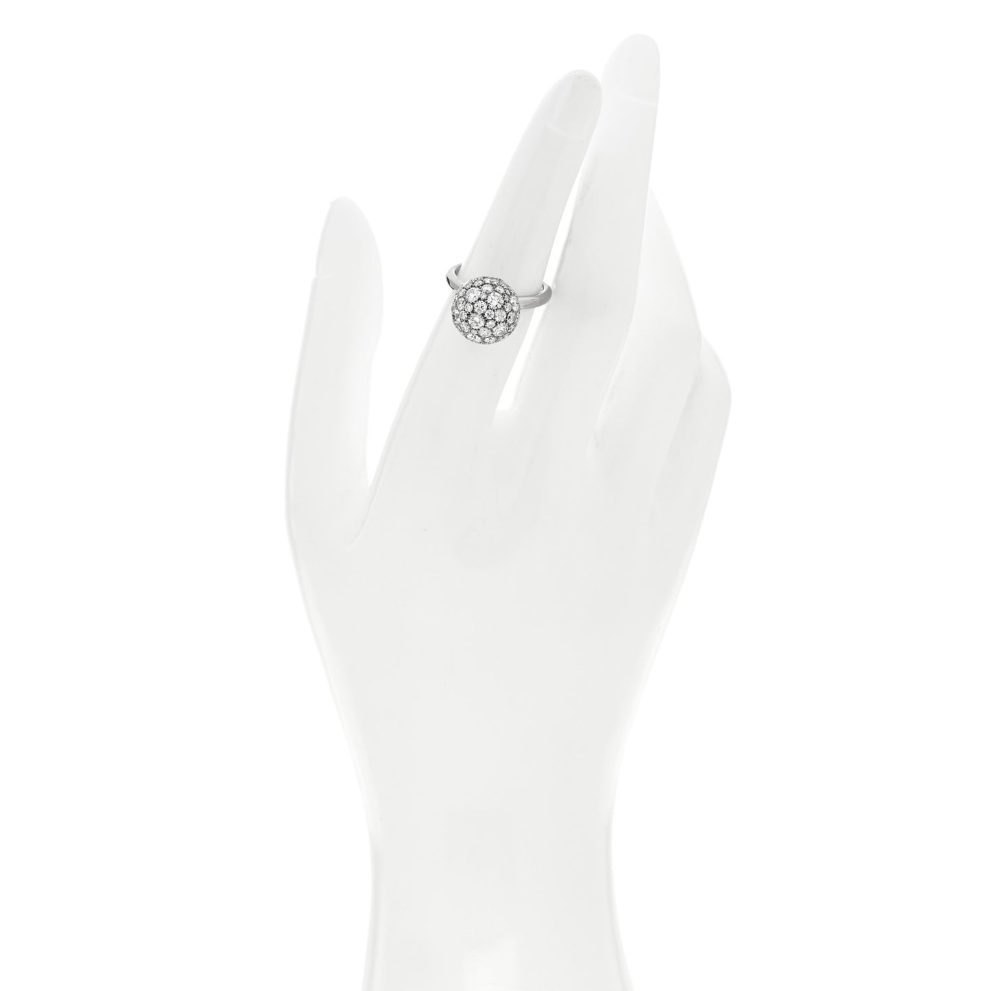 18K White Gold Diamond 12mm HardWear Ball Ring 52 6