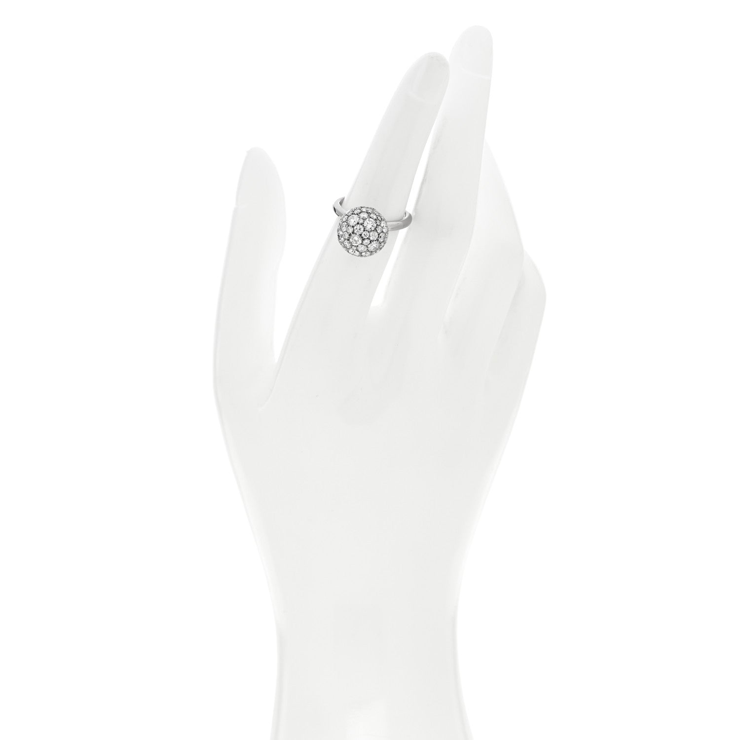 Tiffany 18K White Gold Diamond 12mm HardWear Ball Ring 52 6 2 of 6