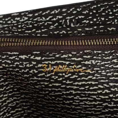3.1 Phillip Lim 3.1 Textured Calfskin Large Pashli Satchel Black Cream 6 of 8