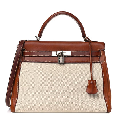 Hermes Toile Barenia Kelly Sellier 32 Fauve 1 of 19