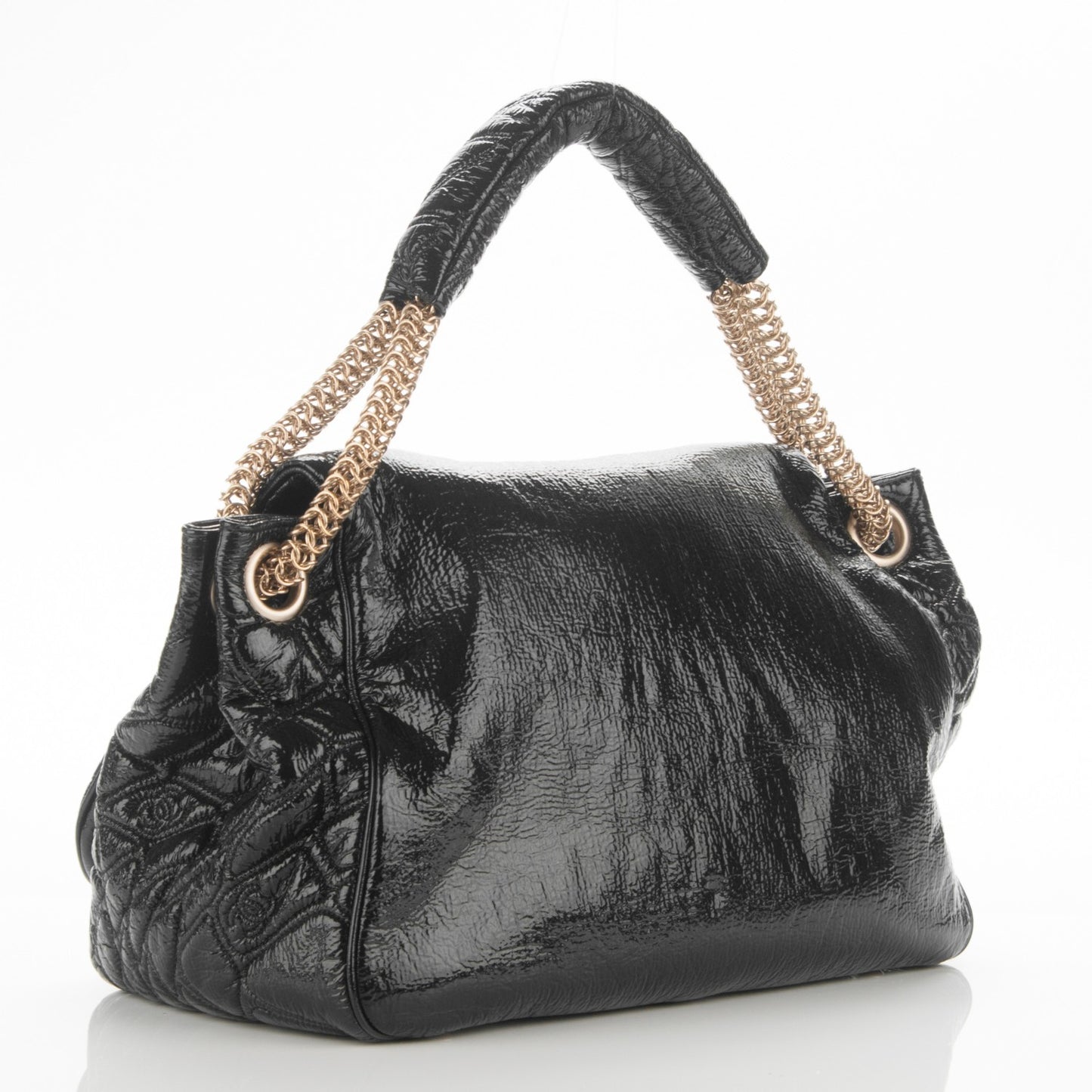 Vinyl Rodeo Accordion Flap Bag Black