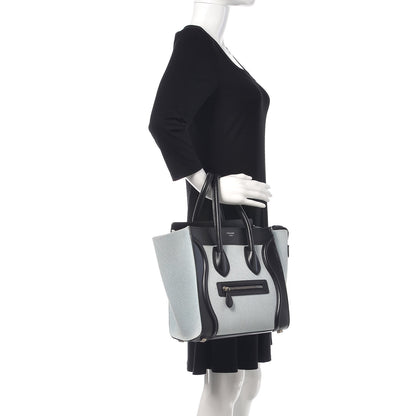 Celine Textile Smooth Calfskin Micro Bi-Color Luggage Blue 2 of 14