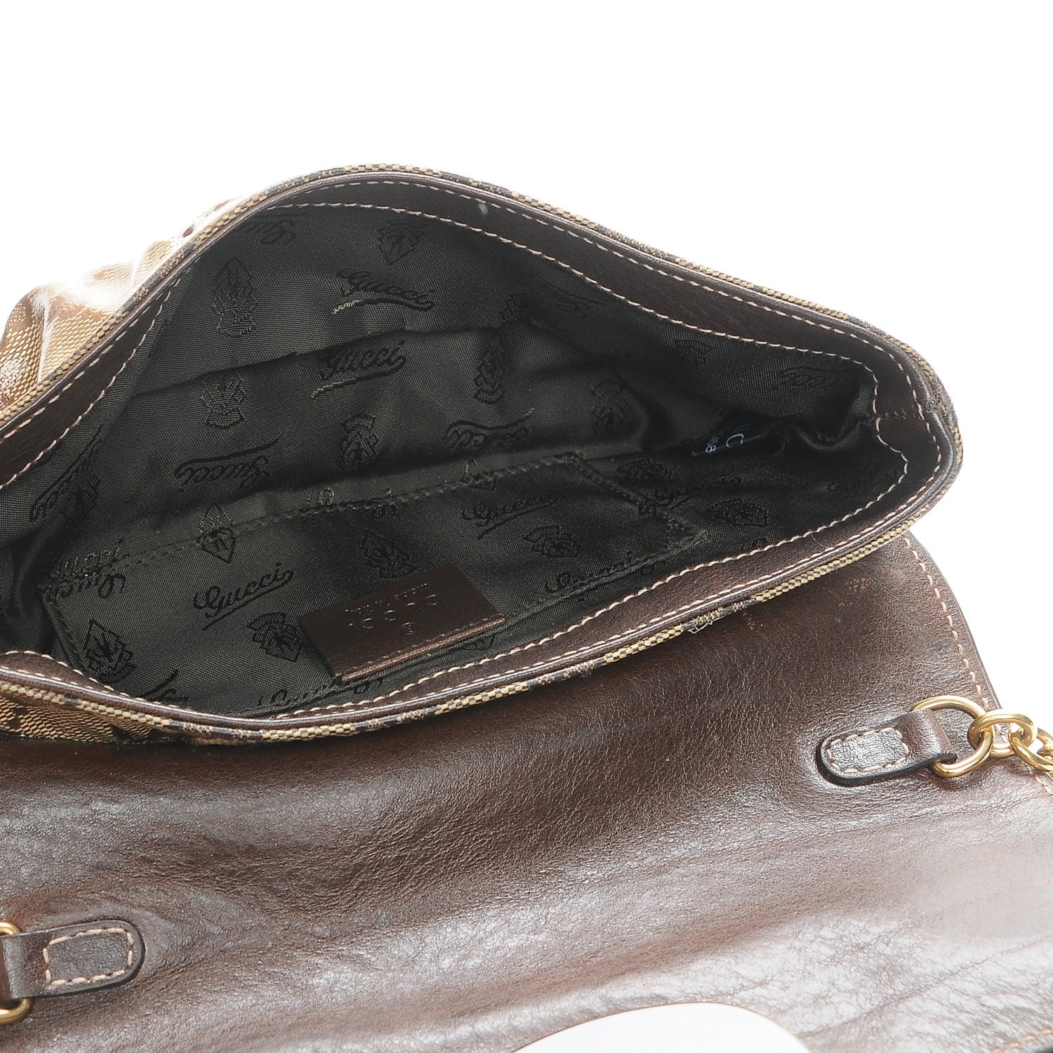 Gucci Crystal Monogram Babouska Clutch Dark Brown 5 of 7