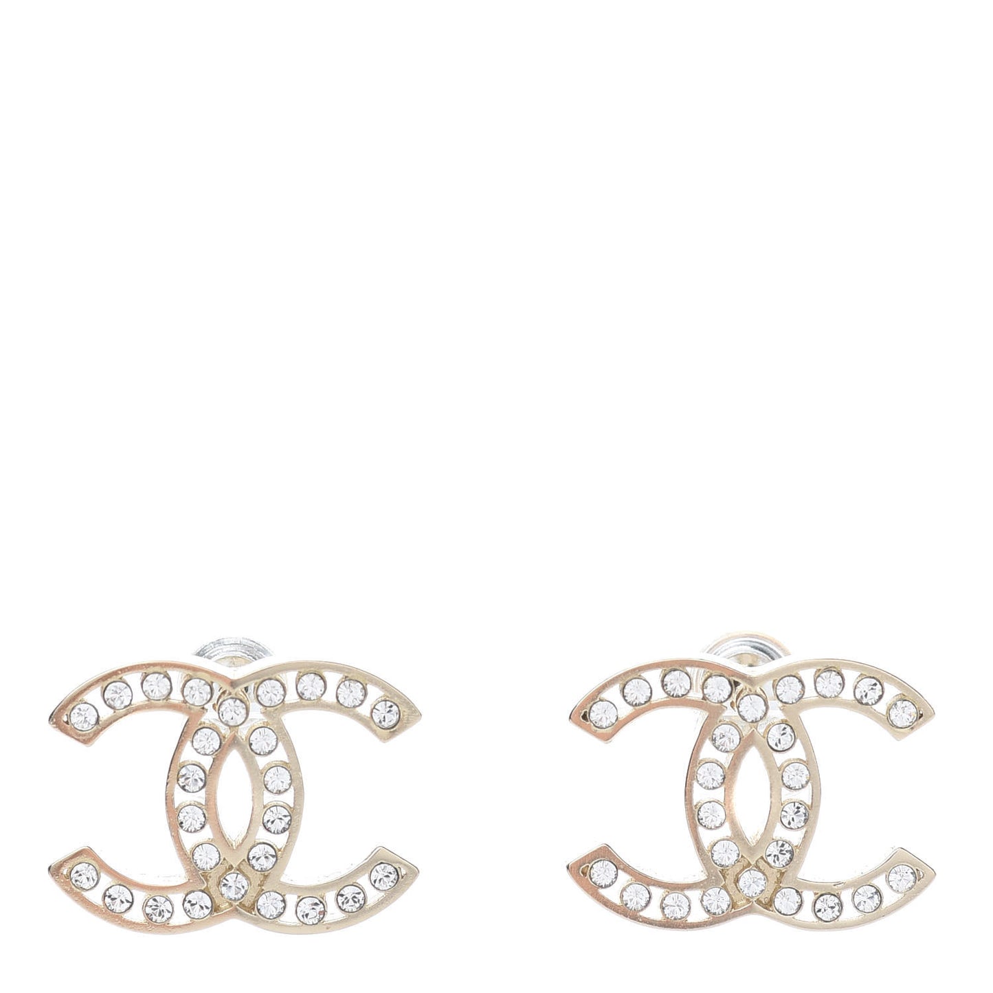 Crystal CC Large Earrings Gold