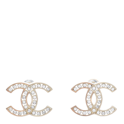 Chanel Crystal CC Large Earrings Gold 1 of 5