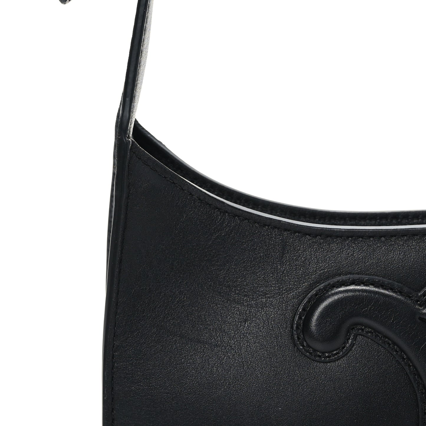 Smooth Calfskin Cuir Triomphe Shoulder Bag Black