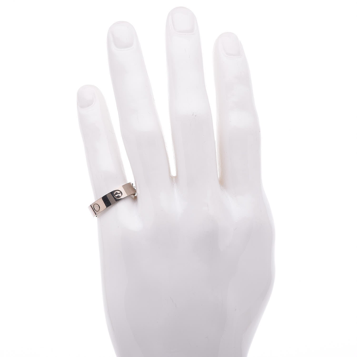 Cartier 18K White Gold 5.5mm LOVE Ring 67 11.75 2 of 4