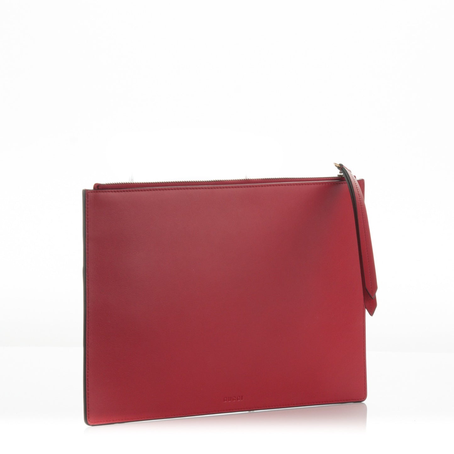 Calfskin Studded Animalier Zip Pouch Red