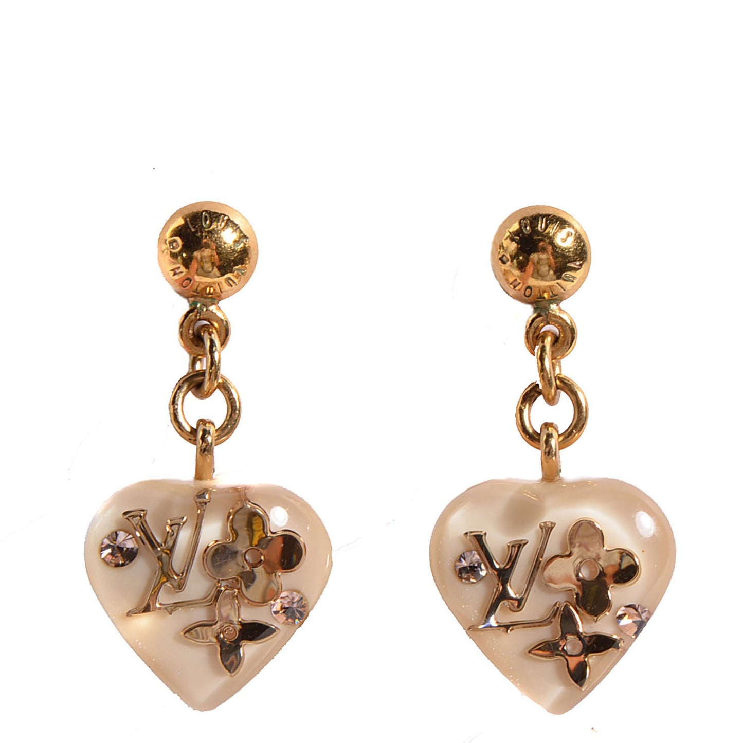 Inclusion Heart Earrings White