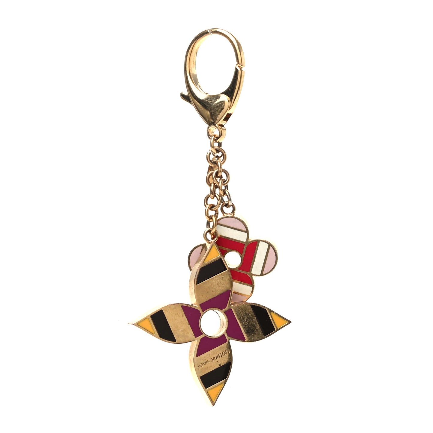 Stripes Flowers Bag Charm
