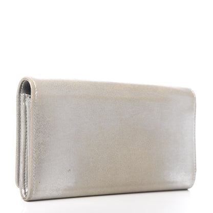 Chanel Lambskin Large CC Flap Wallet Silver 3 of 15