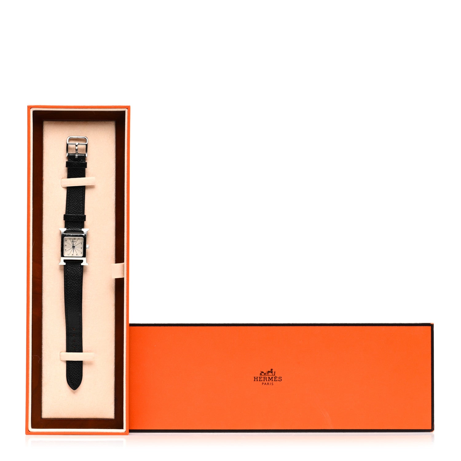 Hermes Stainless Steel Epsom 21mm Heure H Hour Quartz Watch Noir 5 of 5