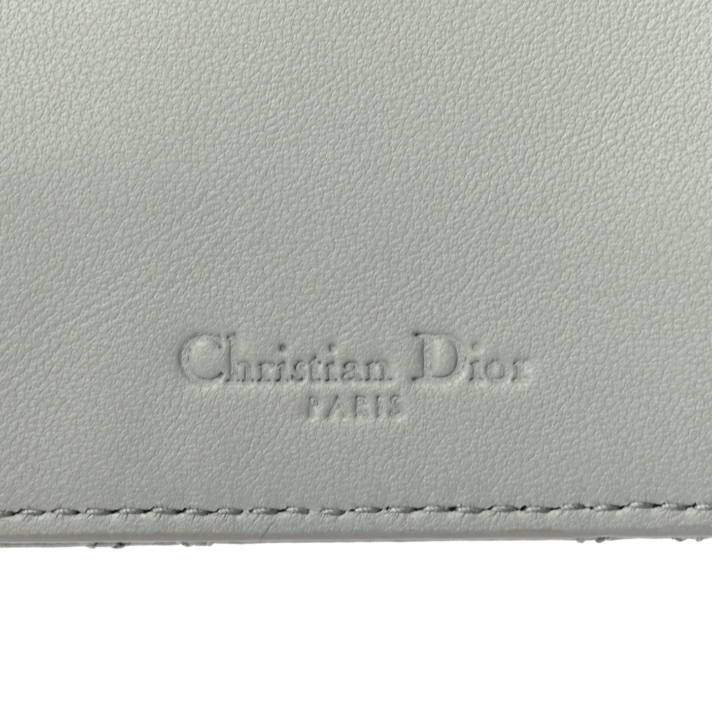 Lambskin Cannage Large Lady Dior Zip Wallet Grey