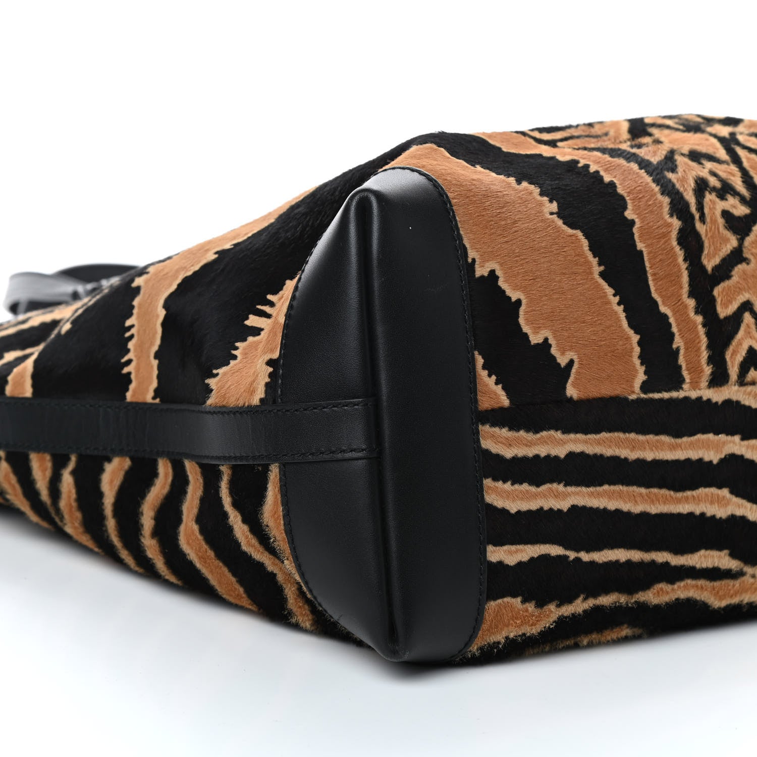 Gucci Calf Hair Zebra Print Medium Craft Tote Black 7 of 9