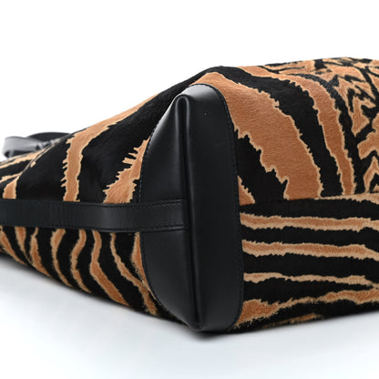 Gucci Calf Hair Zebra Print Medium Craft Tote Black 7 of 9