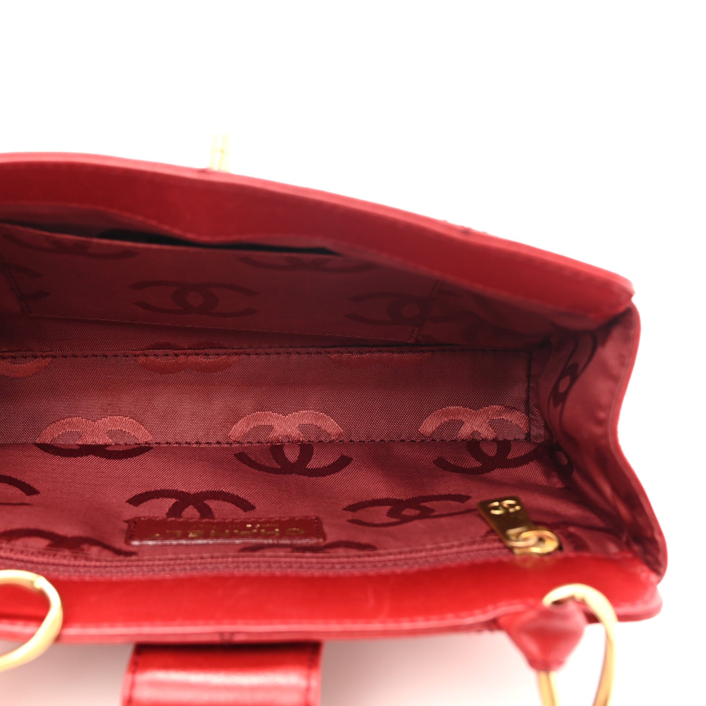 Lambskin Quilted Clutch Red