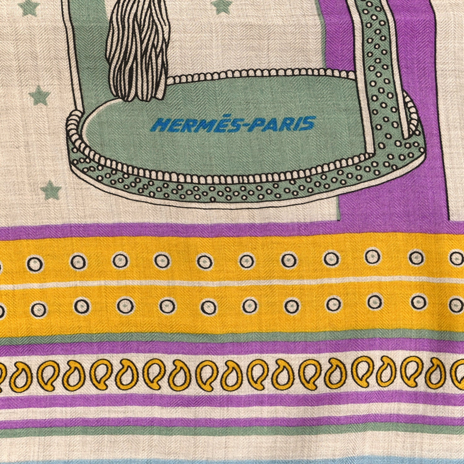 Hermes Cashmere Selle De Dignitaire Bandana Shawl 140 Vieux Rose Naturel 2 of 5