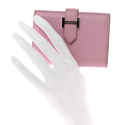 Hermes Epsom Bearn Card Holder Wallet Mauve Sylvestre 2 of 6