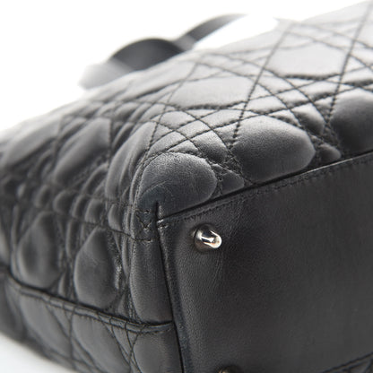 Christian Dior Lambskin Cannage Large Lady Dior Shopper Tote Black 12 of 15