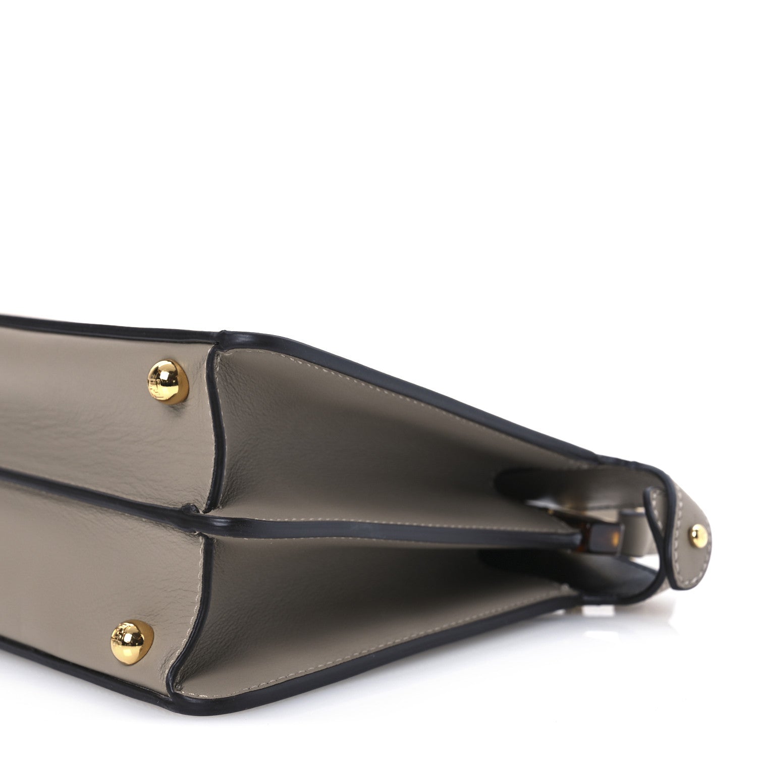 Fendi Vitello Seta Shiny Nappa Plexiglass Bi-Color Small Peekaboo I SEE U Satchel Tartaruga Black 10 of 12