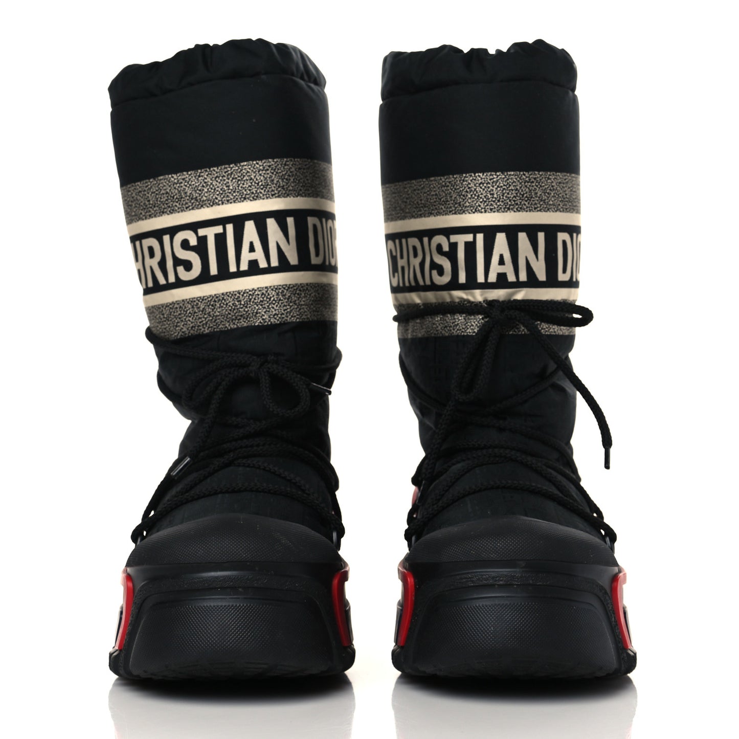 Oblique Shiny Nylon DiorAlps Snow Ankle Boot 39-40 Black