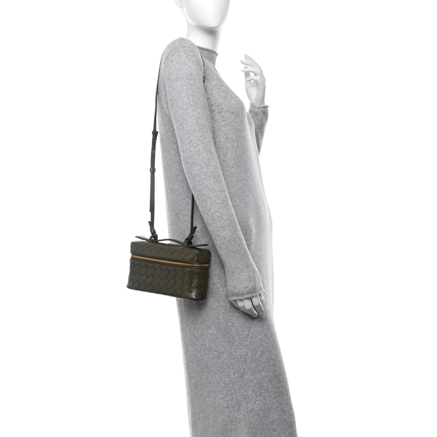 Bottega Veneta Calfskin Intrecciato Bang Bang Vanity Case Kaki 2 of 11