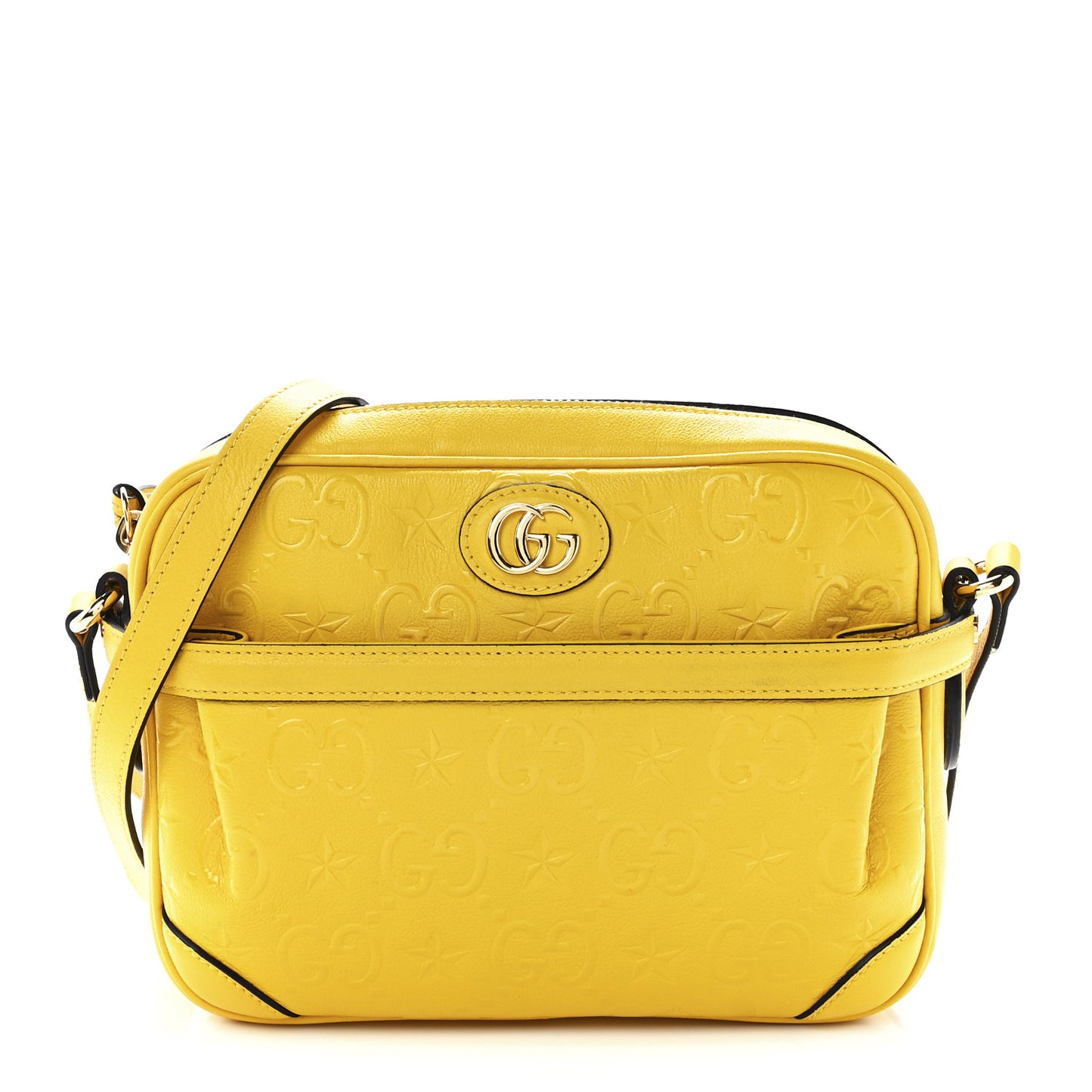 Wonka Grain Calfskin GG Monogram Star Embossed Small GG Shoulder Bag Stone Topaz