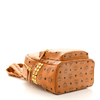 MCM Visetos Side Stud Mini Stark Backpack Cognac 4 of 9