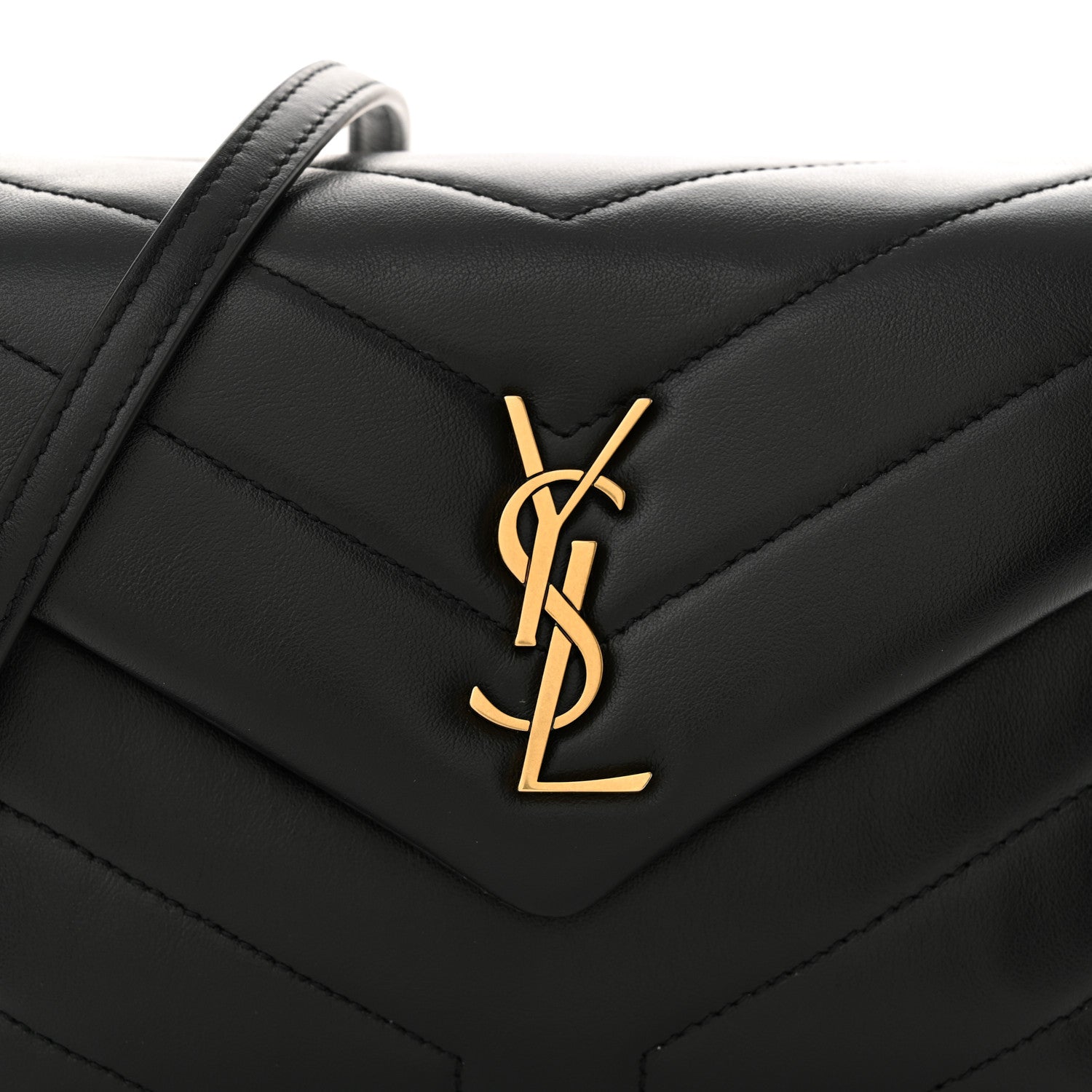 Saint Laurent Calfskin Y Quilted Monogram Toy Loulou Crossbody Bag Black 8 of 11