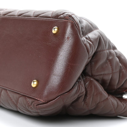 Chanel Calfskin Quilted Medium Soft Elegance Tote Burgundy 10 of 11