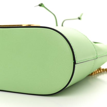 Valentino Garavani Nappa Mini VLogo Signature Chain Bucket Bag Green 10 of 11