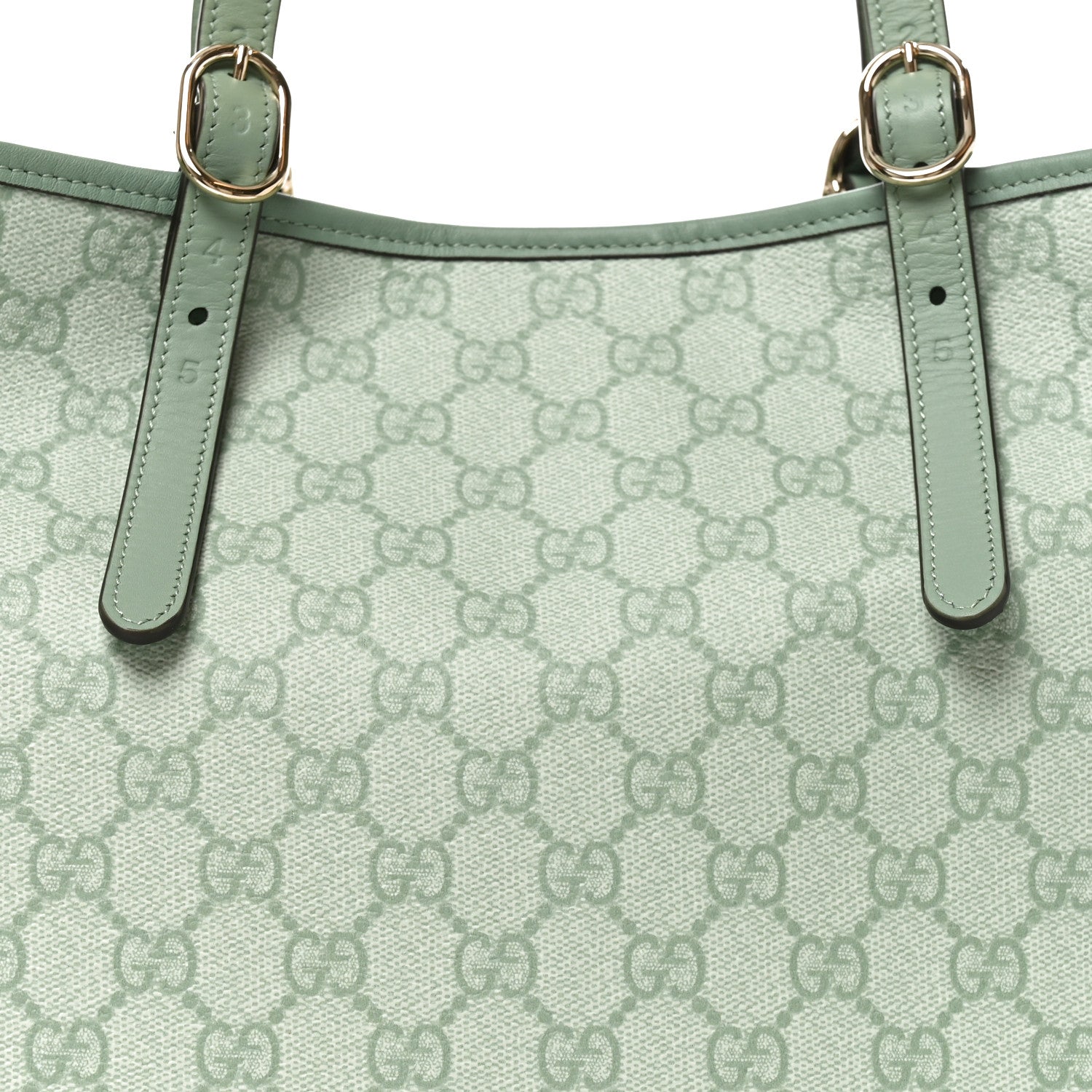 Gucci GG Supreme Monogram Emblem Large Tote Bag Sage Green 7 of 9