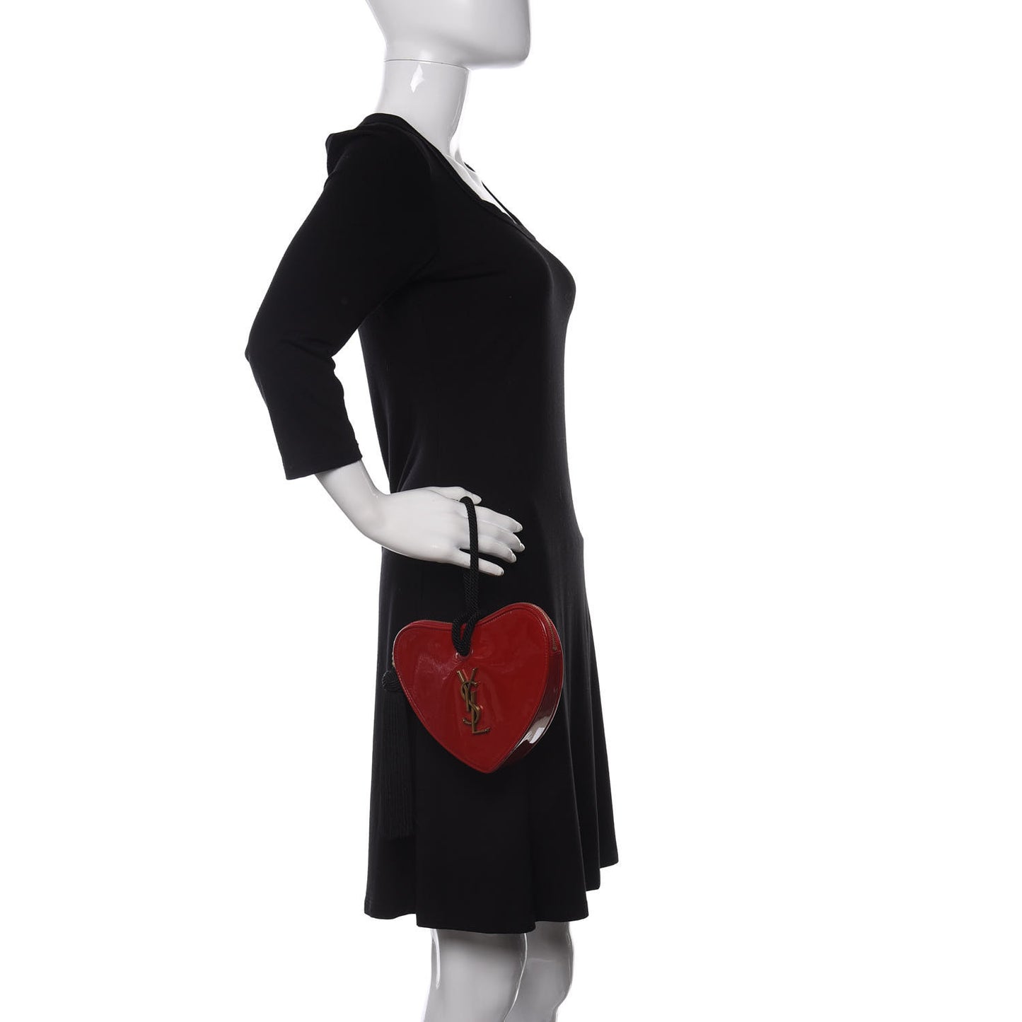 Patent Sac Coeur Heart Shaped Clutch Red